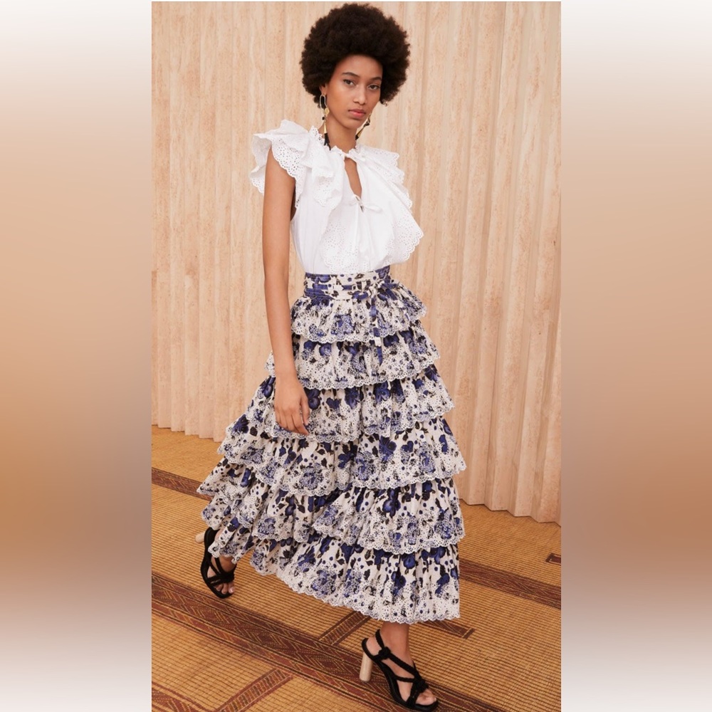 Ulla Johnson Oriana Skirt Lapis.  Size 12